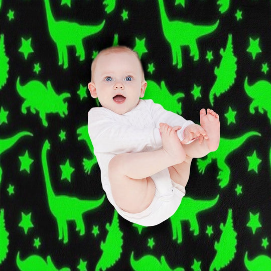 Glowing Dinosaurs (Does Not Glow in The Dark) Travel-friendly Throw Blanket
