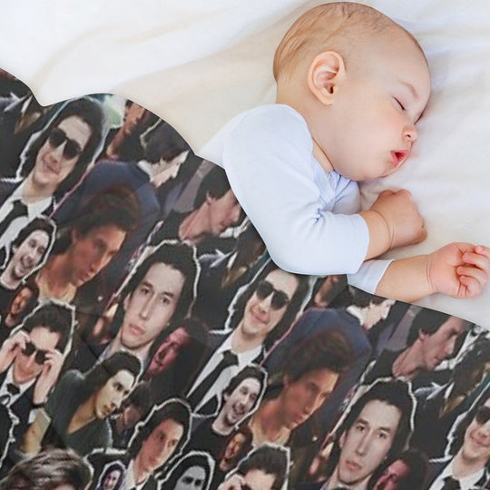 Assorted Adam Driver Collage Eco-conscious Throw Blanket