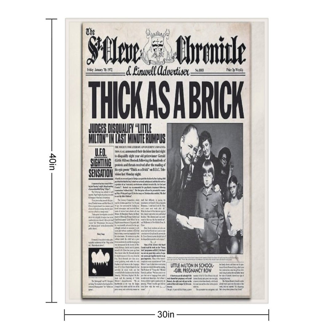 Jethro Tull - Thick As A Brick Newspaper Machine-washable Throw Blanket