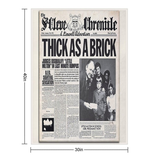 Jethro Tull - Thick As A Brick Newspaper Machine-washable Throw Blanket