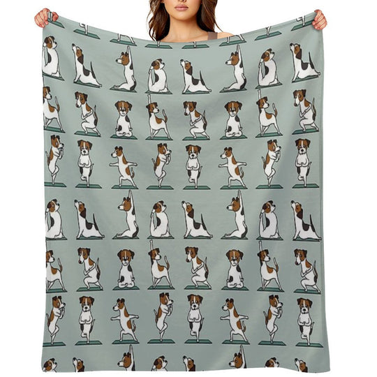 Jack Russell Terrier Yoga Eco-conscious Throw Blanket