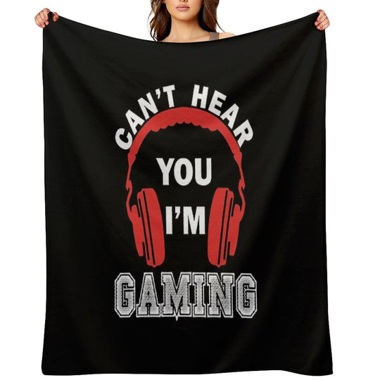 Video Gaming Gift Gamer Headset  Design Eco-conscious Throw Blanket