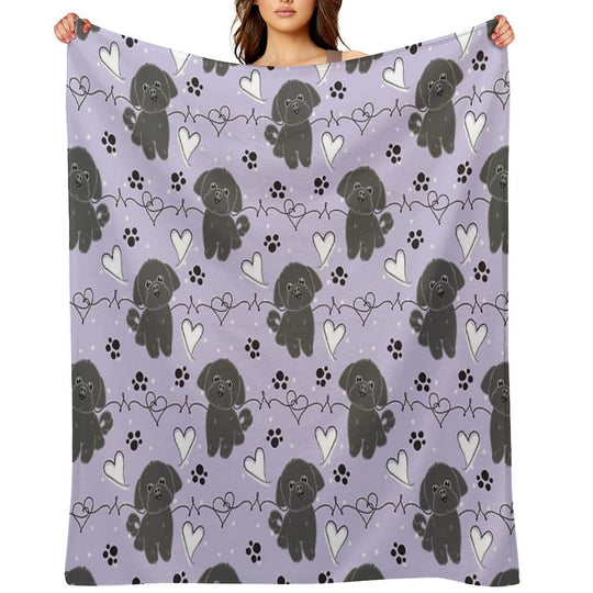 LOVE Black Shih Tzu Eco-conscious Throw Blanket