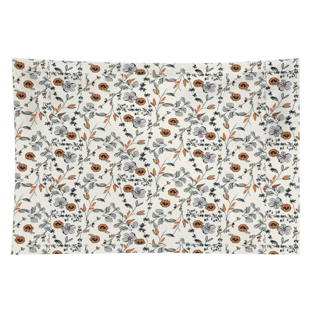 Orange Flower Pattern Tapestry