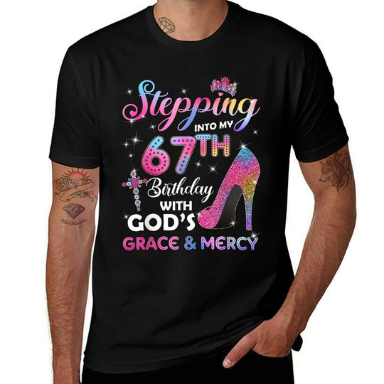 Stepping Into My 67th Birthday Women 67 Years Old Pumps Comfortable T-Shirt