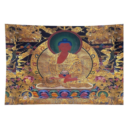 Mandala 116 Golden Amithaba Buddha Thangka Tapestry