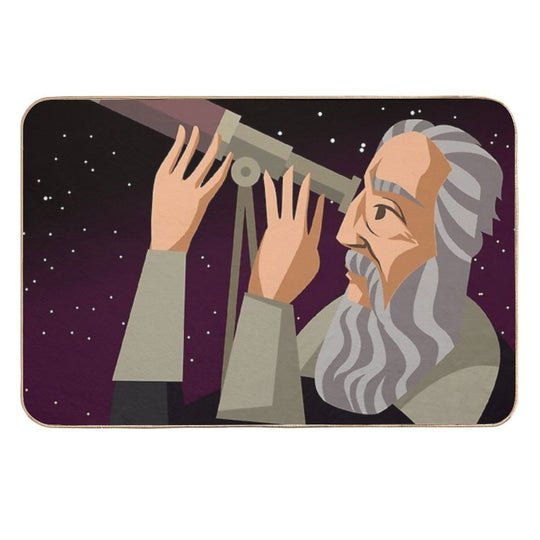 Galileus Watching The Sky  Stain-Proof Bath Mat