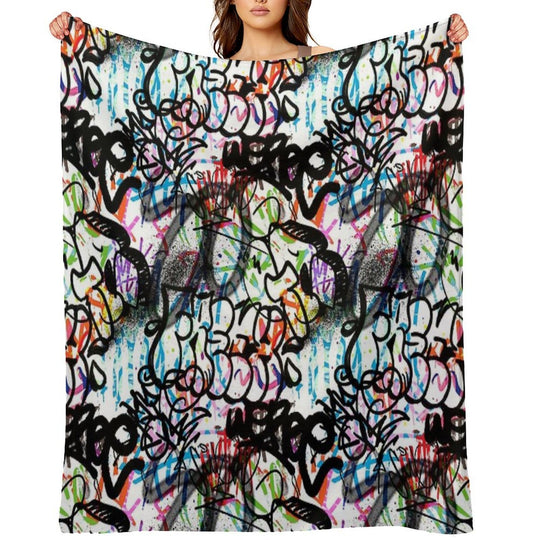 Graffiti Seamless Design. Urban Art. Wrinkle-free Throw Blanket