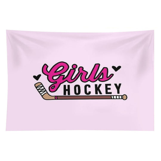 Girls Hockey Tapestry