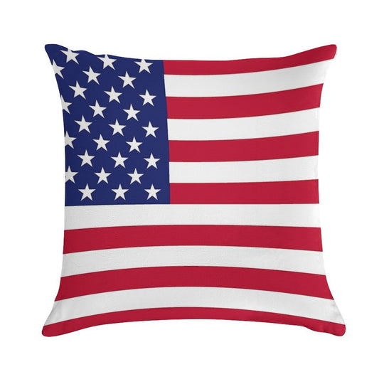 American Flag Soft Hidden Zipper Throw Pillow