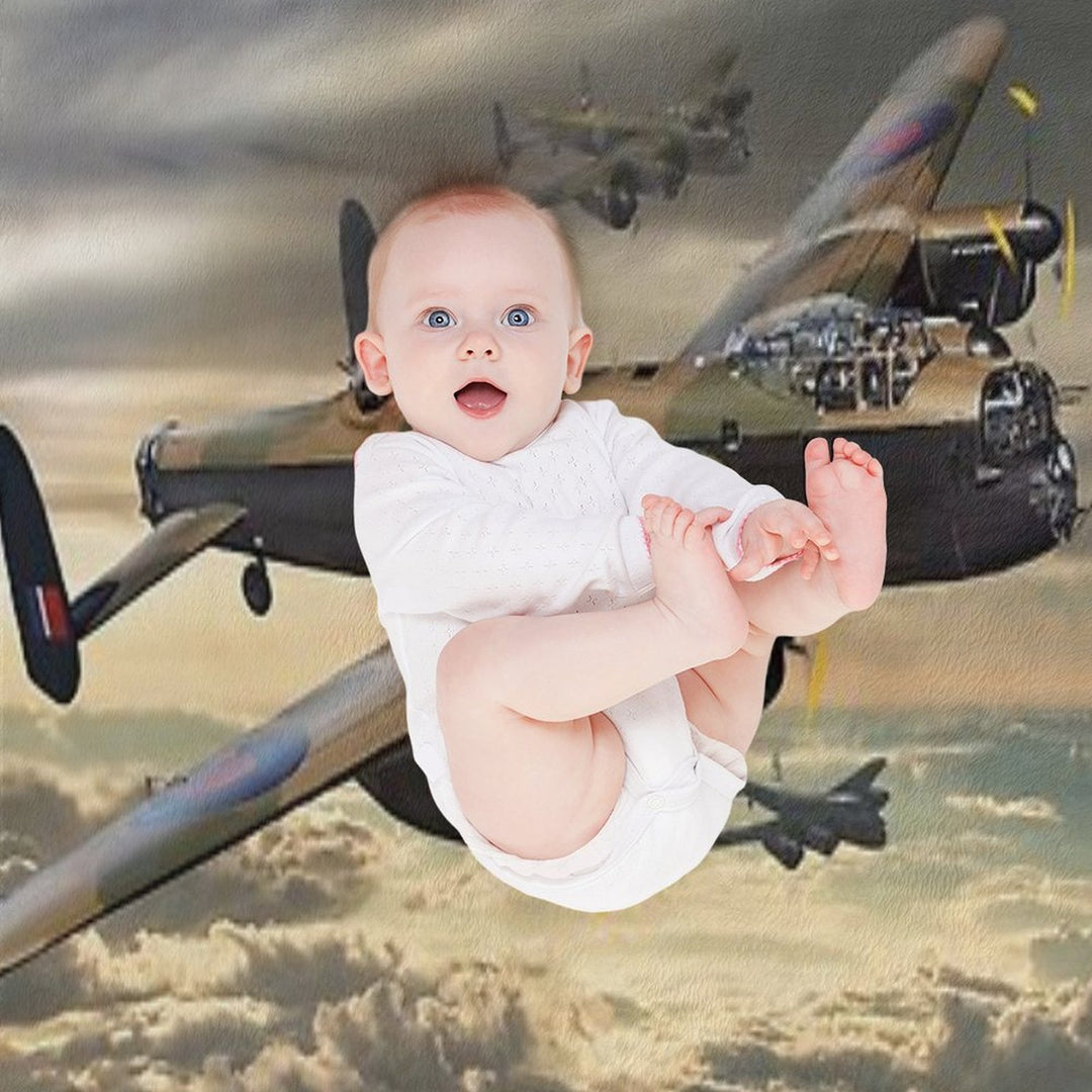 Avro Lancaster Machine-washable Throw Blanket