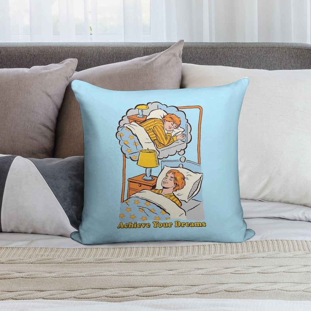 Achieve Your Dreams Soft Hidden Zipper Throw Pillow