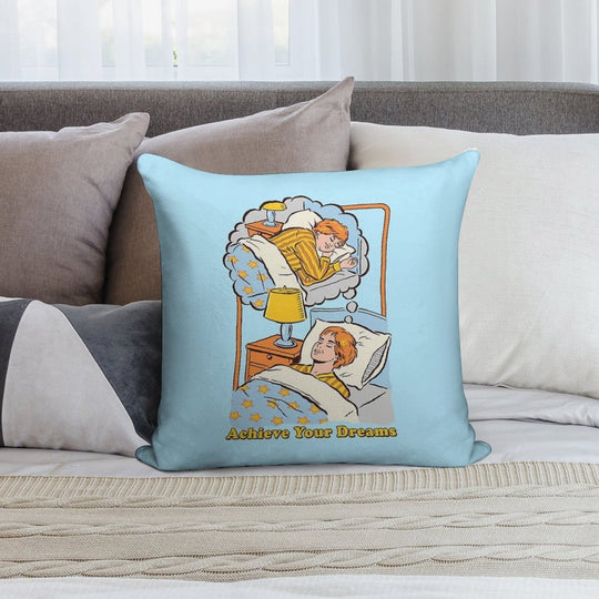 Achieve Your Dreams Soft Hidden Zipper Throw Pillow