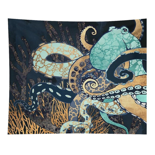Metallic Octopus II Tapestry