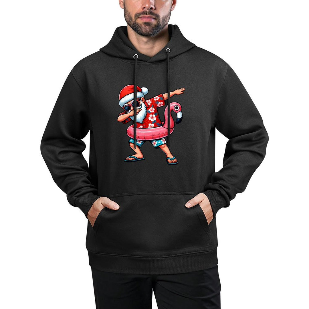 Dabbing Santa Christmas in July Hawaiian Xmas Dab Boys Men Colorfast Hoodie