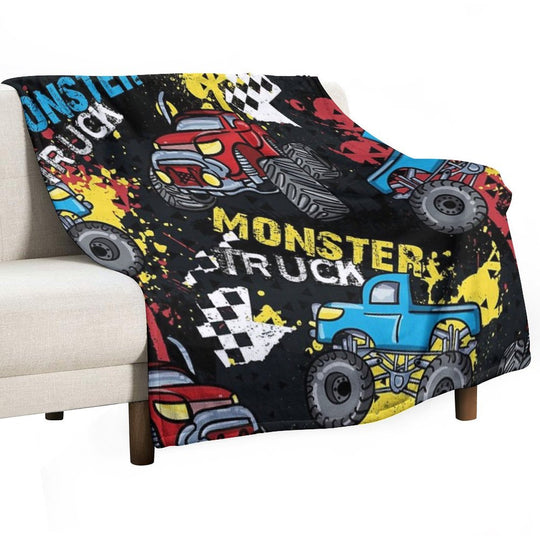 Cool Monster Truck Pattern Versatility Throw Blanket
