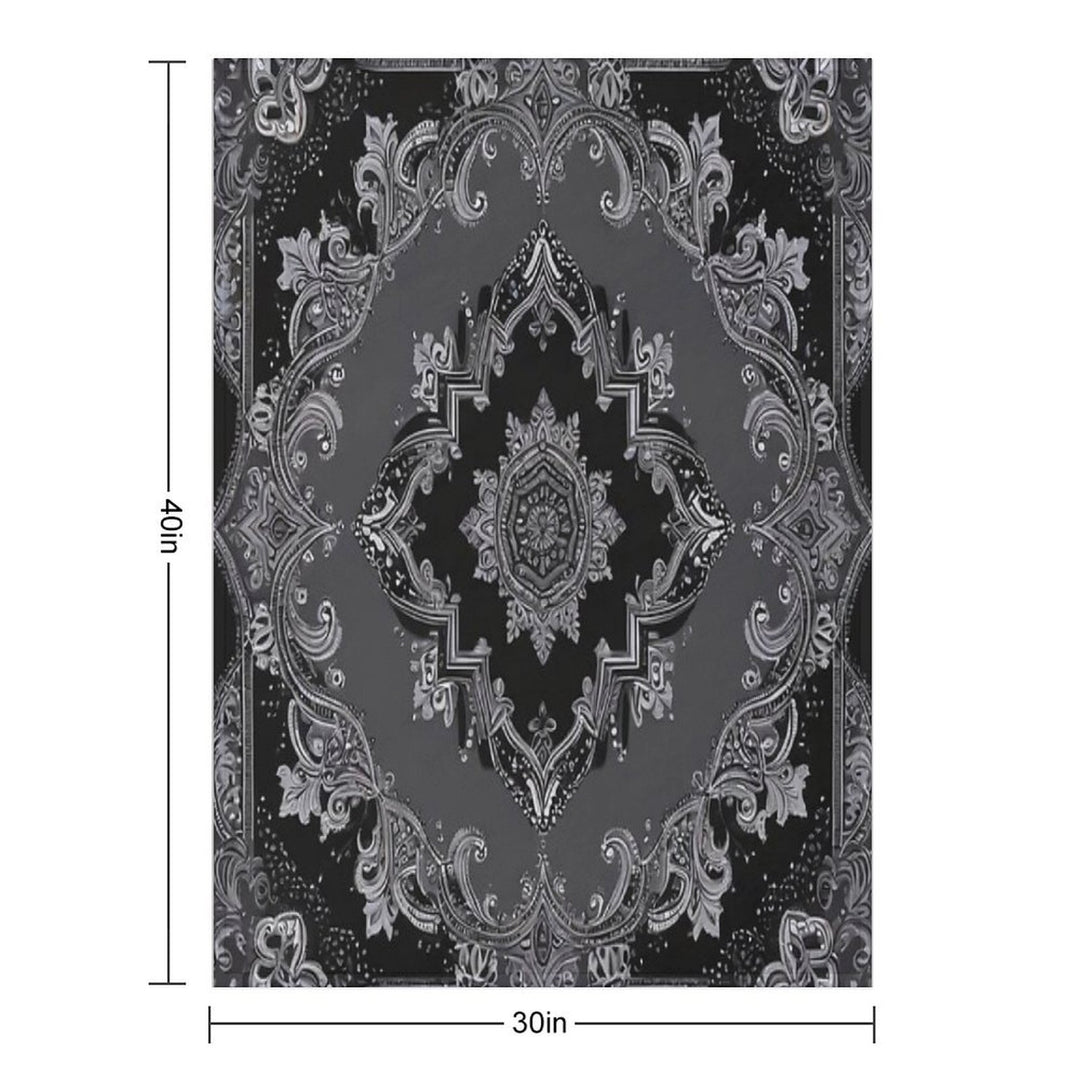 RogerPattern - Timeless Elegance Black & Gray Bandana for Fashion & Home Travel-friendly Throw Blanket