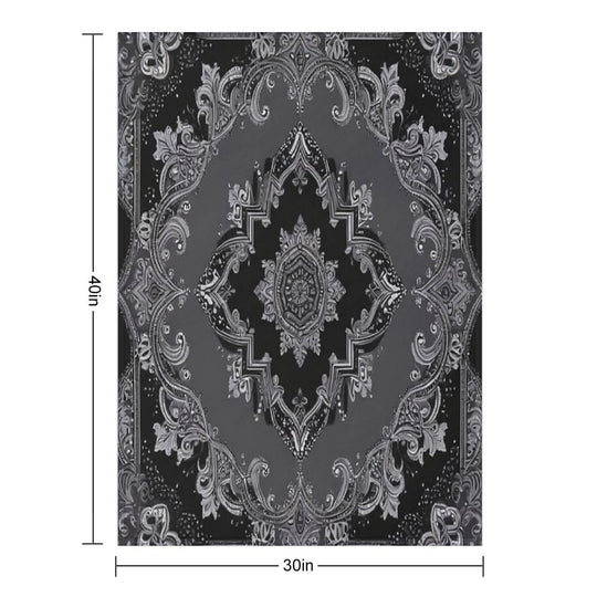 RogerPattern - Timeless Elegance Black & Gray Bandana for Fashion & Home Travel-friendly Throw Blanket