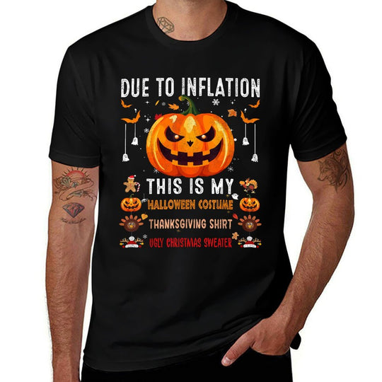 Due to Inflation This Is My Halloween Costume Funny Pumpkins  Eco-friendly Material T-Shirt