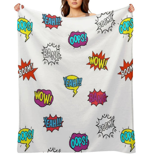 Pop Art Comic Book Style - LBC Easy Care Throw Blanket