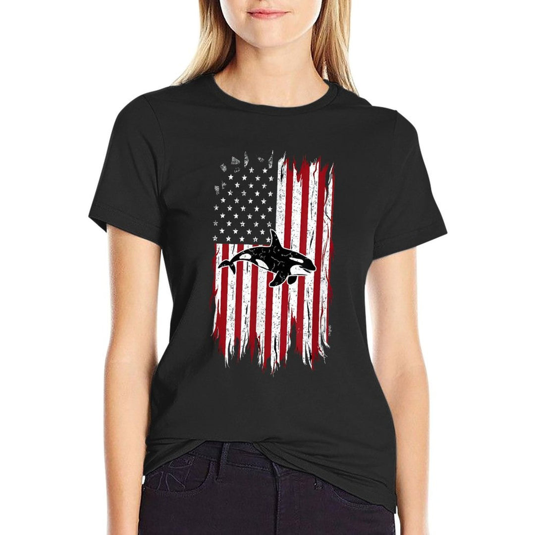 Orca Usa Ocean 4th Of July  Quick-drying T-Shirt