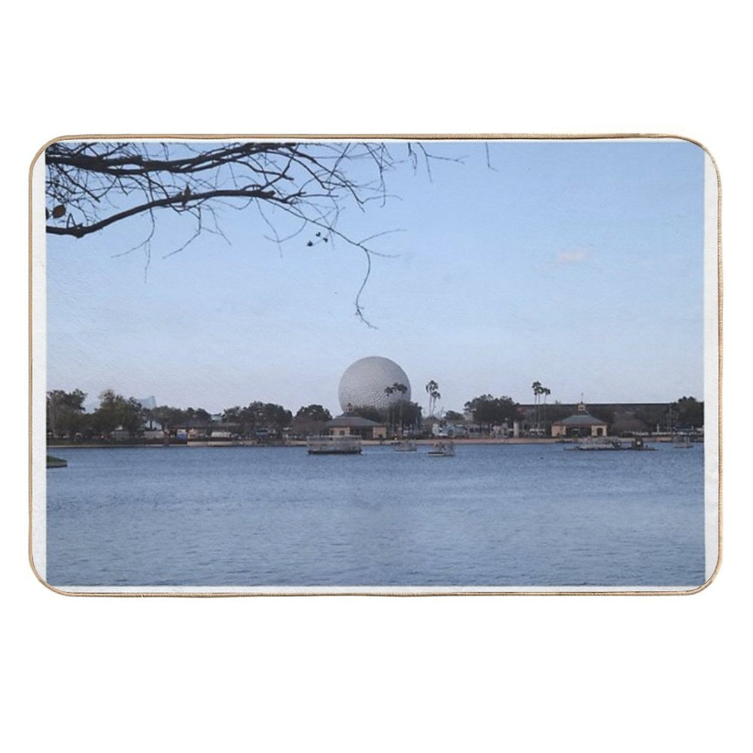 Epcot World Showcase Lagoon  Easy To Clean Bath Mat