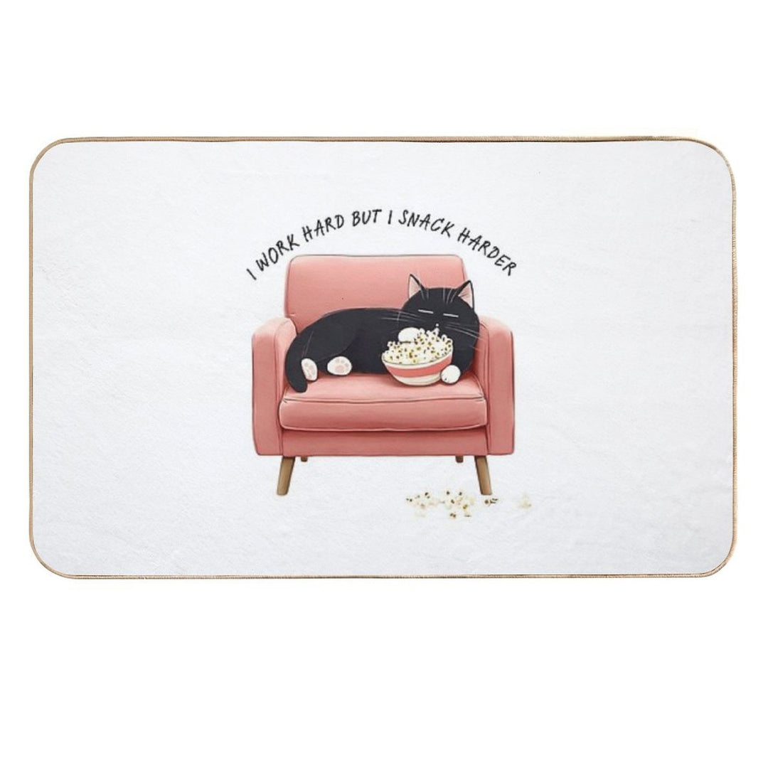 Popcorn Powered Cat  Dirt-Trapping Bath Mat