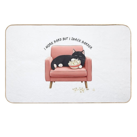 Popcorn Powered Cat  Dirt-Trapping Bath Mat