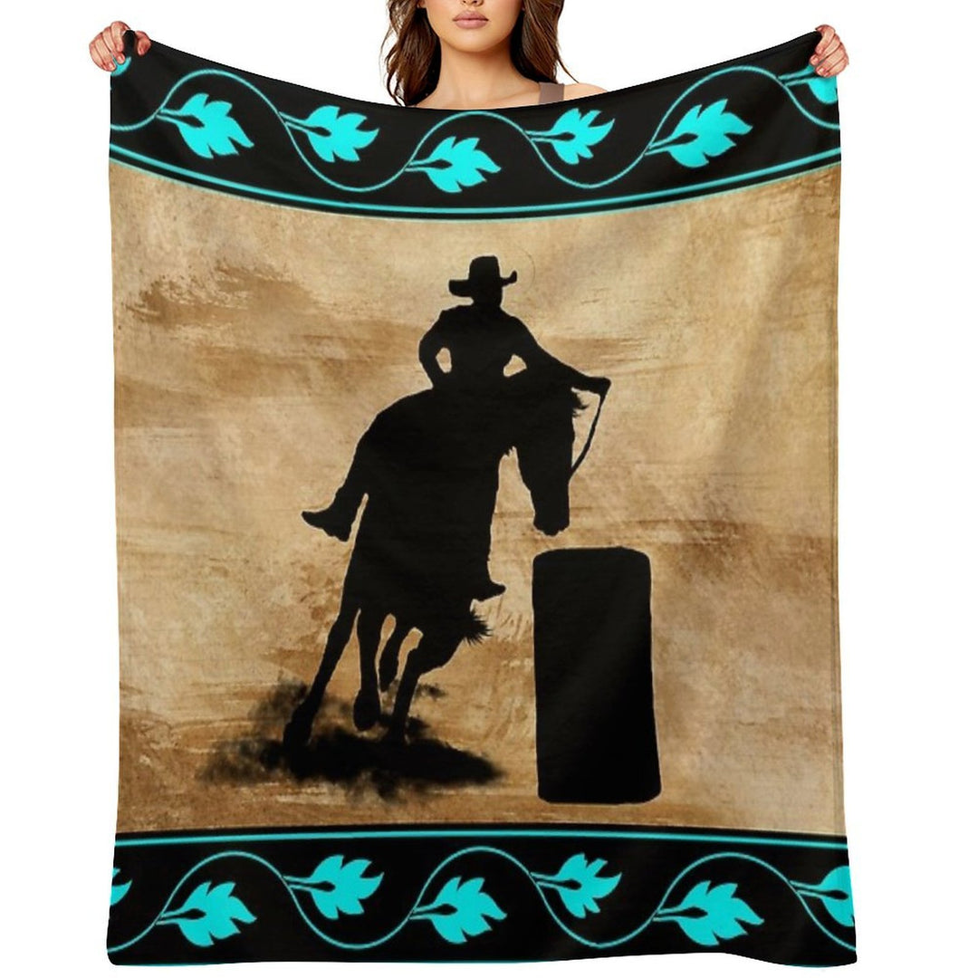 BARREL RACING HORSE, BARREL RACING GIFTS FOR HER Compact Throw Blanket