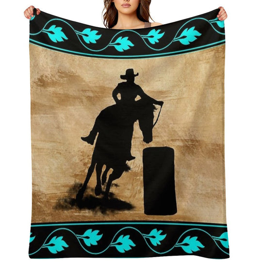 BARREL RACING HORSE, BARREL RACING GIFTS FOR HER Compact Throw Blanket