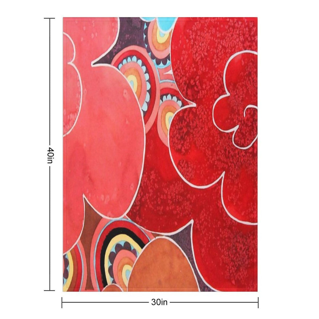 Abstract Flowers Compact Throw Blanket