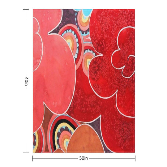 Abstract Flowers Compact Throw Blanket