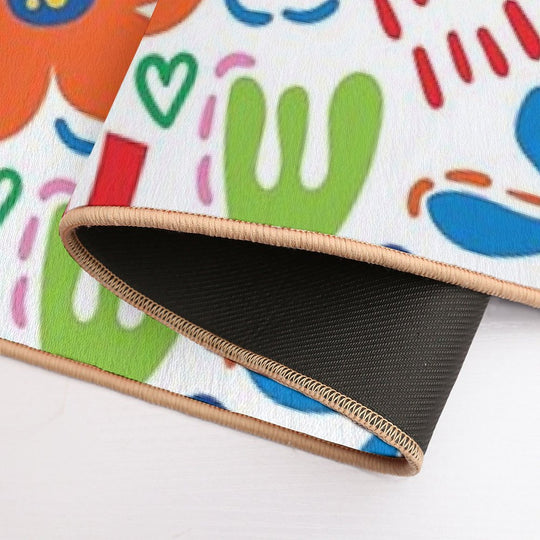 Bright And Colorful Floral Design  High-Traffic Bath Mat