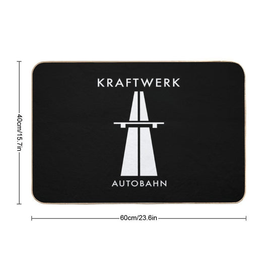 Kräftwërk Aütöbähn Shïrt Stïċkër Höödïë Mäsk  Anti-Trip Bath Mat