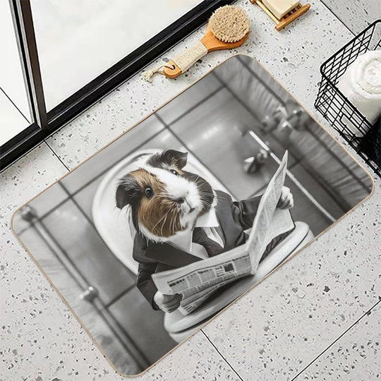 Guinea Pig Sitting on The Toilet Art Durable Bath Mat