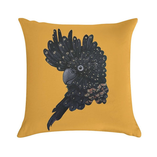 Red Tailed Black Cockatoo Soft Home Decor Throw Pillow
