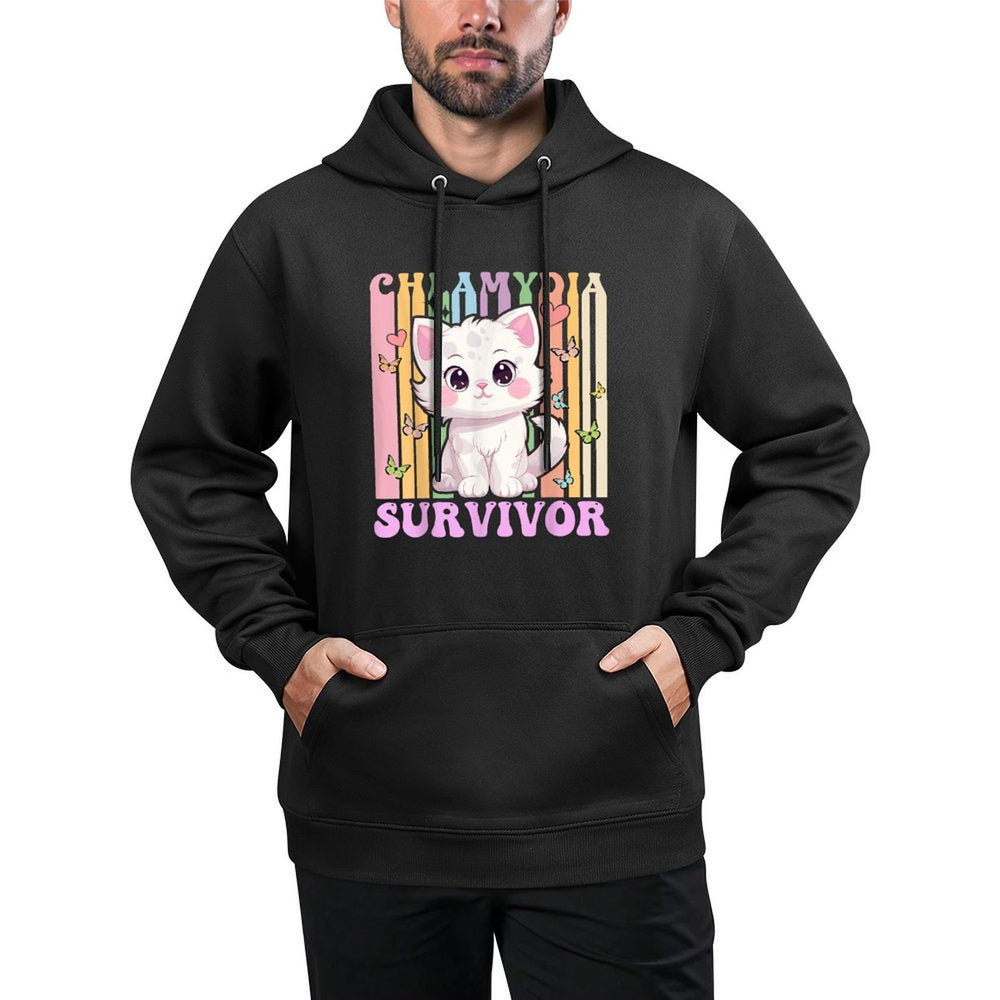 Chlamydia Survivor Cat Meme Funny Kawaii Cat for Adult Humor Moisture-Wicking Hoodie