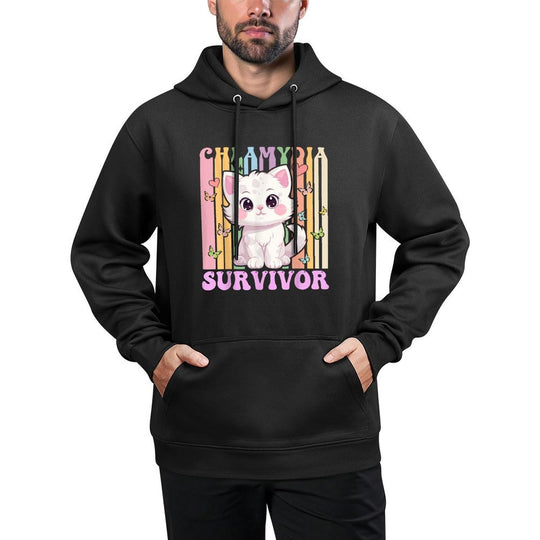 Chlamydia Survivor Cat Meme Funny Kawaii Cat for Adult Humor Moisture-Wicking Hoodie
