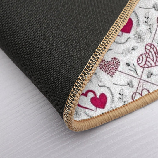 Red & White Hearts Galore  Fade-Resistant Bath Mat