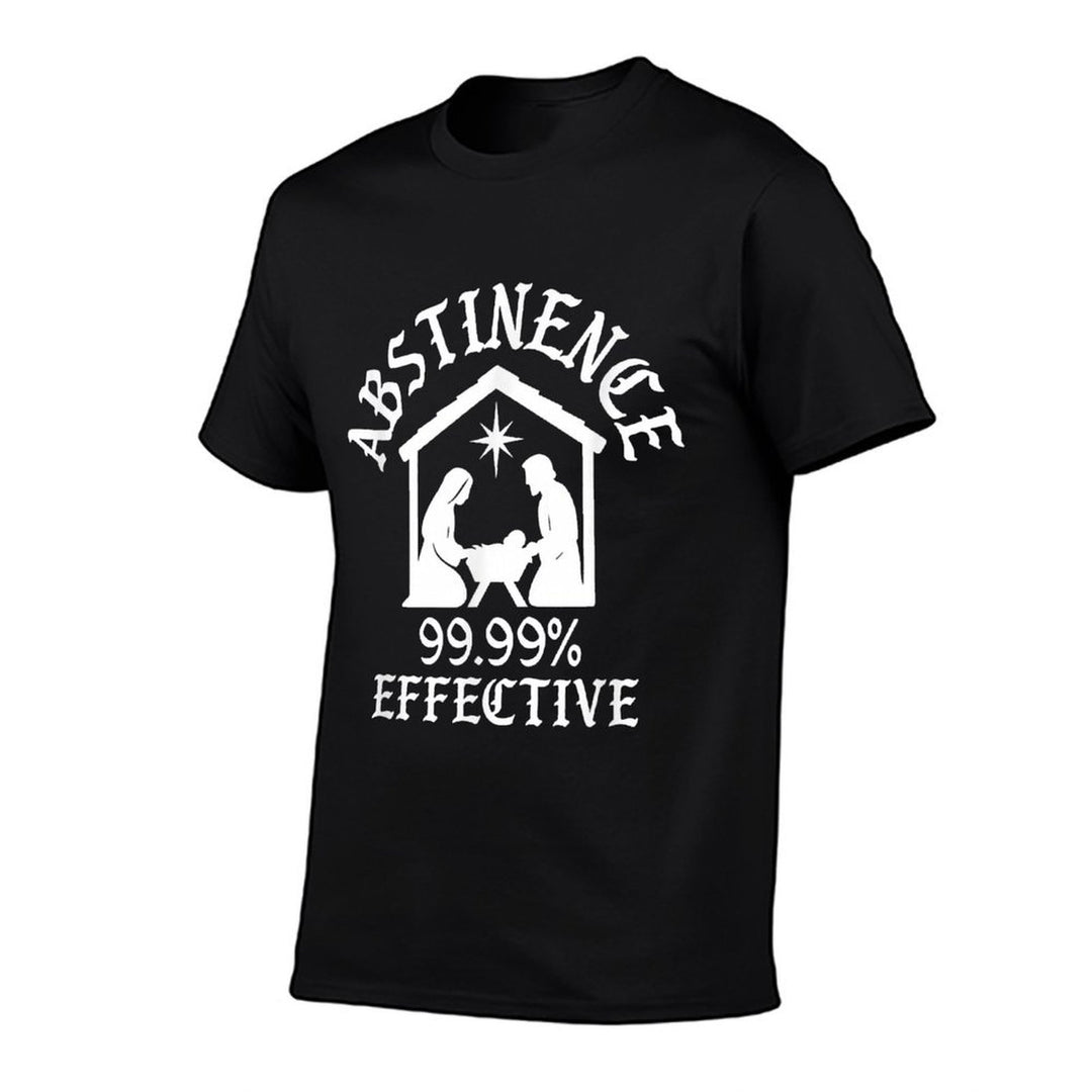 Abstinence 99.99 Percent Effective Nativity Christmas Joke  Heathered Texture T-Shirt