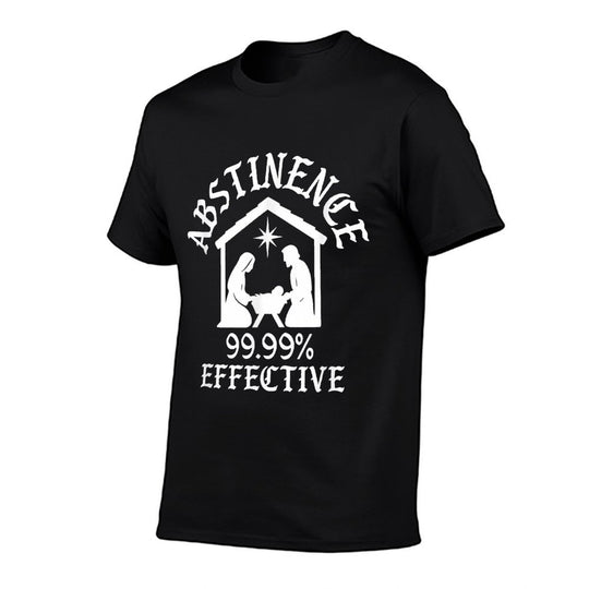 Abstinence 99.99 Percent Effective Nativity Christmas Joke  Heathered Texture T-Shirt