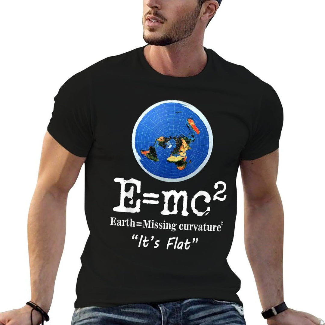 Flat Earth Its Flat Funny Flat Earth Curvature Meme  Polyester Blend T-Shirt
