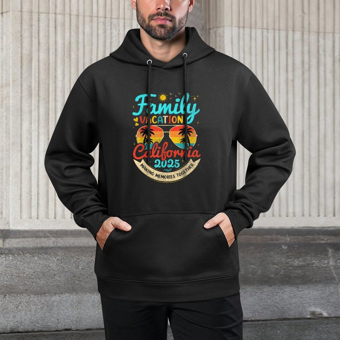 Vintage Family Vacation California 2025 California Group Adjustable Hood Hoodie