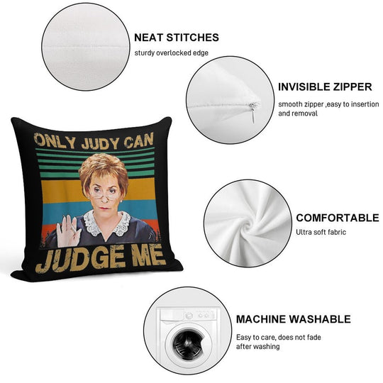 Funny Only Judy Can Judge Me Retro Vintage Soft Washable Throw Pillow