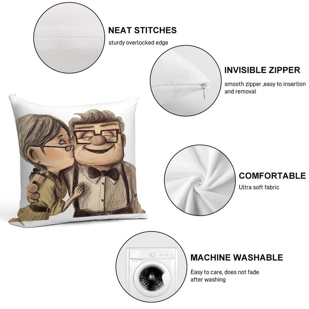 Carl And Ellie Soft Fade-Resistant Throw Pillow