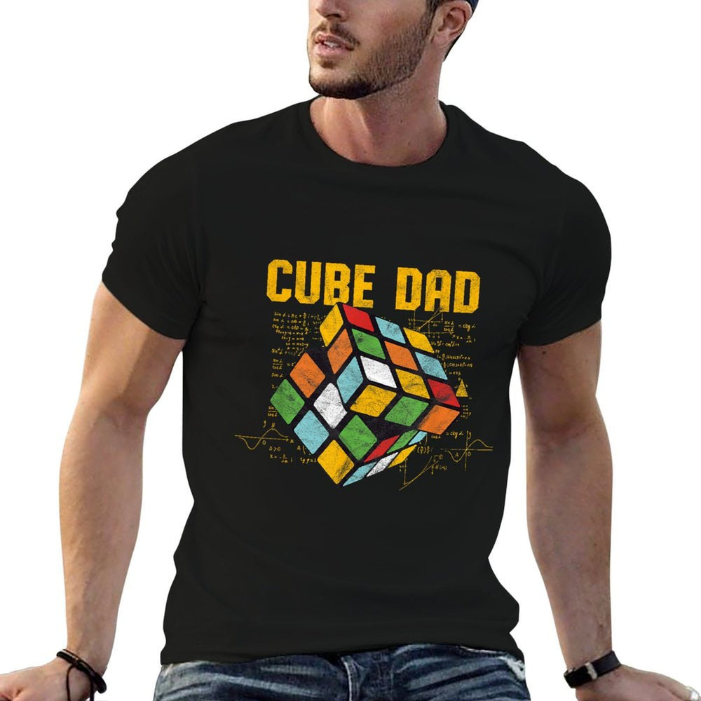 Puzzle Cube Dad Speed Cubing 80s Youth Vintage Math  Durable T-Shirt