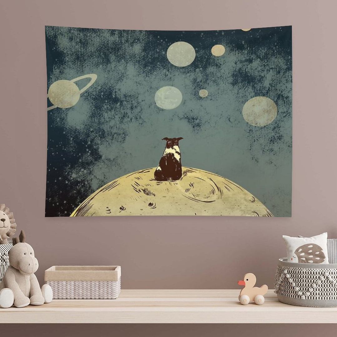 Endless Opportunities  - Dog Looking Into Space Tapestry