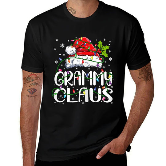 Grammy Claus Christmas Lights Pajama Family Matching  Durable T-Shirt