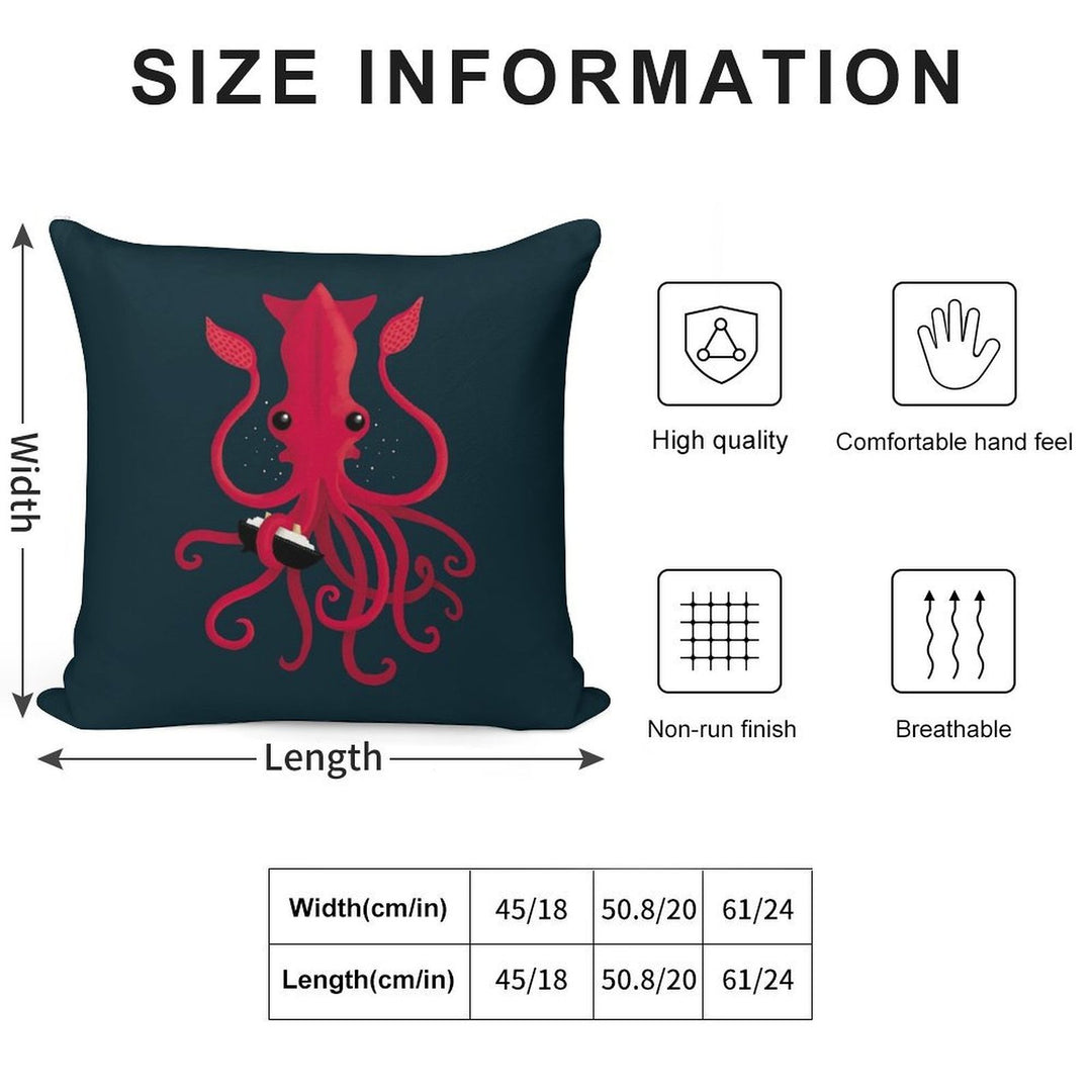 Kraken Attaken Soft Washable Throw Pillow