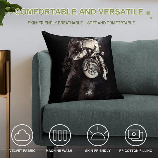 It's A Small World After All Soft Hidden Zipper Throw Pillow